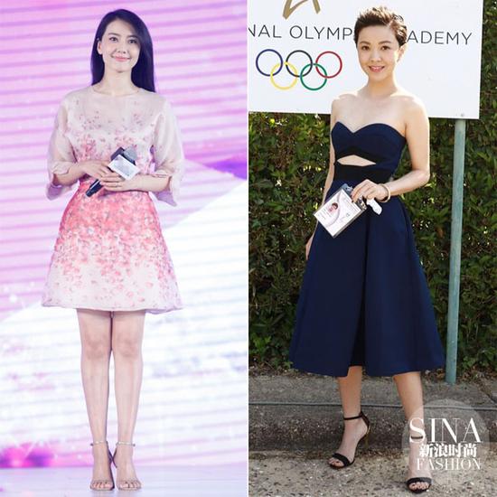 高圓圓、郭采潔示范一字鞋