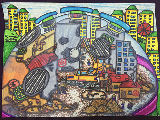 《工地降塵凈化罩》金水區(qū)工人第一新村小學(xué) 作者：孟晗煜 輔導(dǎo)教師：陳陽(yáng)