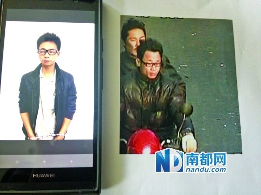 叉車司機(jī)肖東。飛車搶奪嫌疑人(戴眼鏡者)。