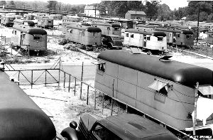 美國的一個(gè)移動(dòng)拖車房社區(qū) 資料圖片