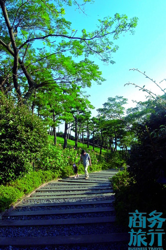 很多父母會(huì)帶著孩子在步行道漫步。