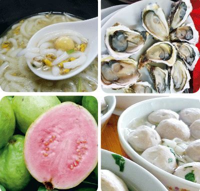 滿街可見新鮮的海鮮、瓜果和手打牛肉丸