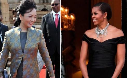 中國國家主席習(xí)近平夫人彭麗媛和美國第一夫人米歇爾(資料圖)