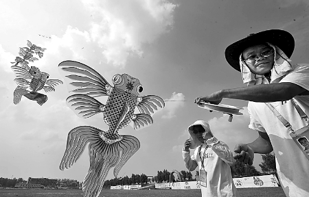 7月30日，第七屆全國(guó)農(nóng)運(yùn)會(huì)首項(xiàng)賽事——風(fēng)箏比賽在南召縣開賽