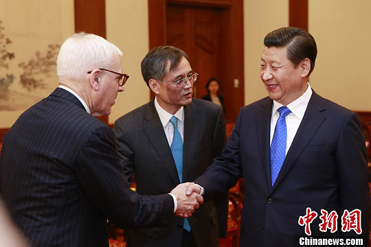 10月23日，中國國家主席習(xí)近平在北京釣魚臺國賓館會見清華大學(xué)經(jīng)濟管理學(xué)院顧問委員會海外委員。