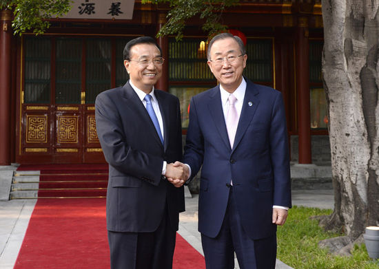 國務(wù)院李克強(qiáng)會(huì)見聯(lián)合國秘書長潘基文