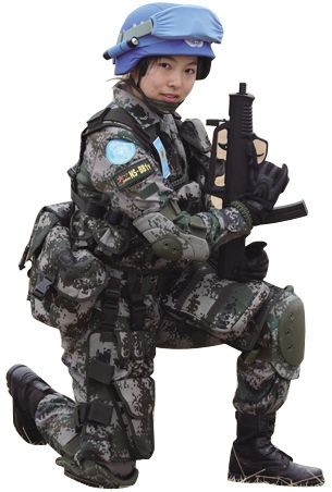 中國(guó)維和步兵營(yíng)配13人女兵班