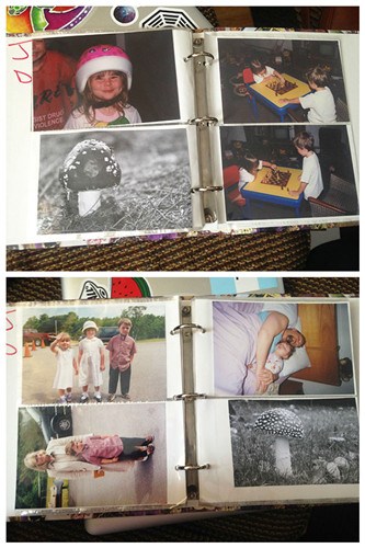 圖五：這位老爹最神的是，把一棵蘑菇的照片放進了家庭相冊里，真正地作為家人來對待。