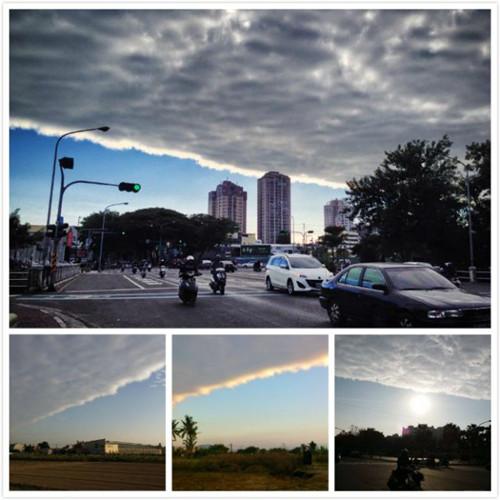 各地網(wǎng)友拍到的“陰陽天”奇景。 圖：“今日新聞網(wǎng)”